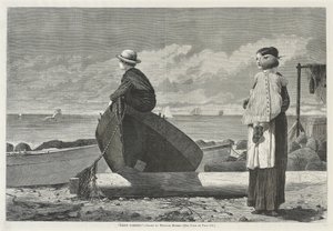 Dads Coming!, 1 Kasım 1873 (gazete üzerine ahşap gravür) by Winslow Homer