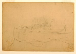 Çizim, İnsanlarla Dolu Bir Dory, 1881-82 by Winslow Homer