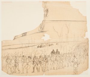 Çizim, Yürüyüş Halindeki Bir Piyade Kıtası, 1862 by Winslow Homer