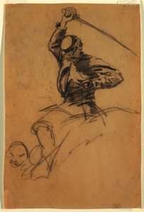 Çizim, At Sırtında Kılıçlı Süvari Askeri, 1863 by Winslow Homer
