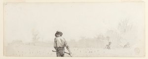 Çizim, Tırpanlı Adam, yaklaşık 1865 by Winslow Homer