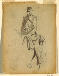 Çizim, Atlı Süvari Subayı, 1862 by Winslow Homer