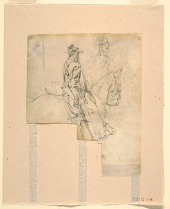 Çizim, Atlı Bir Subayın Yandan Görünümü, 1862 by Winslow Homer
