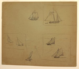 Çizim, Yelkenli Tekne Eskizleri, 1881-82 by Winslow Homer