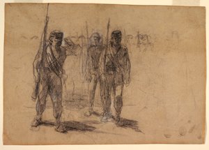 Çizim, Talim Yapan Askerler, muhtemelen 1864 by Winslow Homer