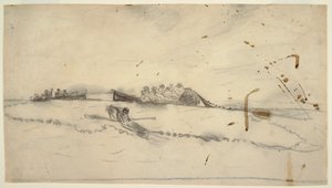 Çizim, Ağ Atan Balıkçılarla Birlikte Üç Tekne, 1881-82 by Winslow Homer