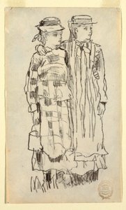 Çizim, İki Kız, 1879 by Winslow Homer