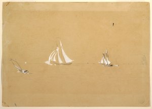 Çizim, İki Yelkenli, 1880 by Winslow Homer