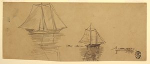 Çizim, İki Kayık ve Dory, yaklaşık 1880 by Winslow Homer