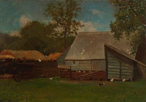 Ördekler ve Tavuklar ile Çiftlik by Winslow Homer