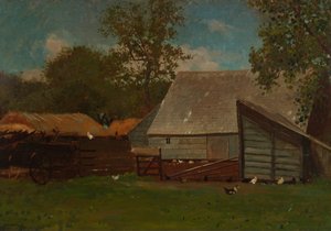 Ördekler ve Tavuklar ile Çiftlik, 1872-73. by Winslow Homer