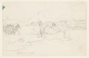 Bir Dory Sahilde Balıkçılar by Winslow Homer