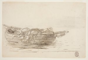 Gunwales, Cullercoats, İngiltere üzerinden tırmanan balıkçılar by Winslow Homer