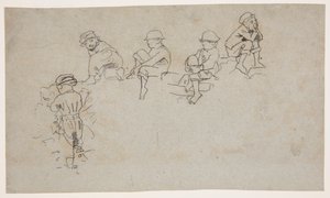 Genç Erkeklerin Beş Eskizi by Winslow Homer