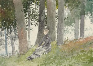 Korulukta Oturan Kız by Winslow Homer