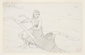 Pullukta Oturan Kız by Winslow Homer