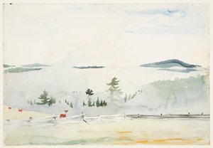 Sabah Pusunda Geyik ile Manzara by Winslow Homer