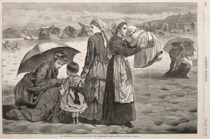 Long Branch Sahilinde - Çocuk Saati, 1874. by Winslow Homer