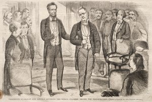 Başkanlar Buchanan ve Lincoln Yemin Töreninden Önce Senato Salonuna Girerken by Winslow Homer