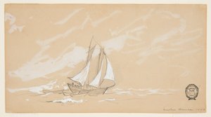 Üç Dories ile Schooner by Winslow Homer