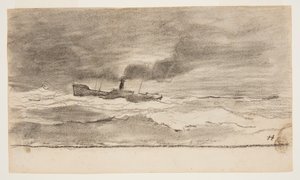 Balıkçı teknesi ile deniz manzarası, Cullercoats, İngiltere by Winslow Homer