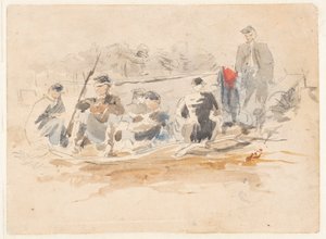 Bir Grupta Oturan Askerler by Winslow Homer