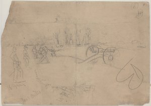 Askerler ve Top [verso], 1862. by Winslow Homer