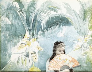 Yelpazeli İspanyol Kız, 1885 by Winslow Homer