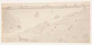 "Rocky Coast and Gulls" için Çalışma by Winslow Homer