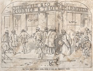Soğuk Dönem, Boston - Sahne, Köşe Sütü ve Washington Sokakları, 1858. by Winslow Homer