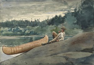 The Guide, 1895 (sulu boya ve dokuma kağıt üzerine grafitten bazı alttan çizim) by Winslow Homer