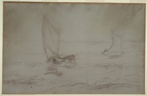 İki Sloop Yelken by Winslow Homer