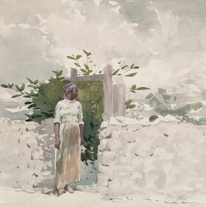 Bir Kapının Yanında Duran Kadın, Bahamalar by Winslow Homer