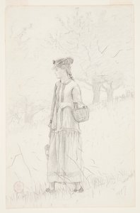 Sepet taşıyan genç kadın by Winslow Homer
