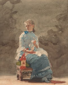 Genç Kadın Dikişi, 1876. by Winslow Homer