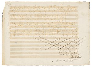 İmzalı müzik el yazması, İki Alman İlahi, K.343 by Wolfgang Amadeus Mozart