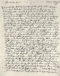Wolfgang Amadeus Mozart (1756-1791) Avusturyalı besteci. Babaya el yazısıyla yazılmış mektup. Viyana 6 Aralık 1783