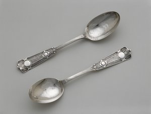 Bir Çift Çay Kaşığı, c. 1860-1871 (gümüş)