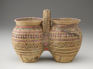 Orta Saplı Çift Kavanoz, MÖ geç 4. veya 3. yy (pigmentli pişmiş toprak) by Workshop Canosan