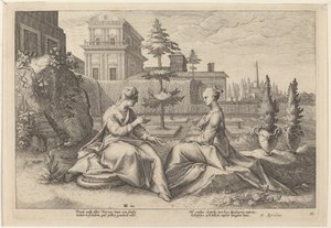 Beroe Şeklinde Juno, Uyarı Semele by Workshop of Hendrick Goltzius, after Hendrick Goltzius