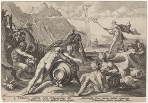 Neptün İnsanın Yok Edilmesini Planlıyor by Workshop of Hendrick Goltzius, after Hendrick Goltzius