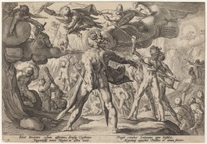 Göklere Tırmanan Devler by Workshop of Hendrick Goltzius, after Hendrick Goltzius