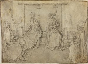 Kilisenin Dört Latin Babası by Workshop of Valentijn van Orley