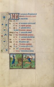 Ağaçtan Meşe Palamudu Çalan Bir Adam; Yay Burcu Burcu by Workshop of Willem Vrelant