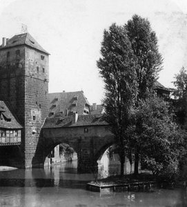 Henkersteg Hangmans Köprüsü, Nürnberg, Bavyera, Almanya, c1900s.