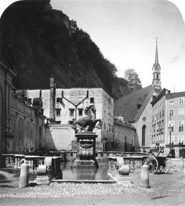 Pferdeschwemme atı kuyusu, Salzburg, Avusturya, 1900