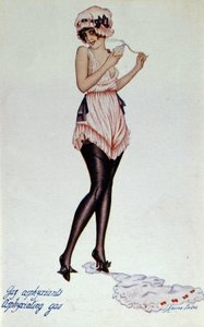 1830 civarı model korse ve kapı jartiyeri. Xavier Sager (1870-1930) F. Libron ve H. Clouzot tarafından “18. Yüzyıldan 19. Yüzyıla Sanat ve Ahlakta Korse”de