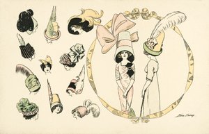 Kadın şapka modası (renkli litho) by Xavier Sager