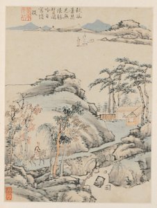 Mevsimsel Manzaralar Albümü, Yaprak F önceki yaprak 5, 1668. by Xiao Yuncong