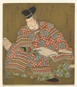 Minamoto no Yoshiie, from the series Six Immortal Samurai Poets (Buke Rokkasen) by Yashima Gakutei